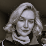 black and white headshot of victoria locking from reviews.io