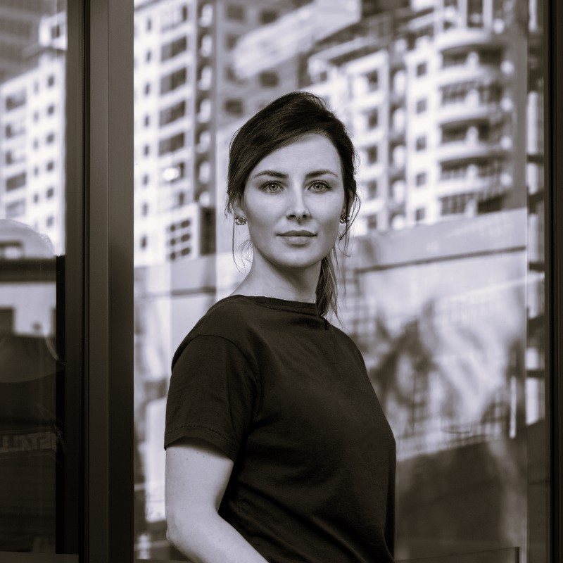 black and white headshot of a woman called michaela wessels