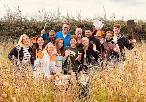 picture of the team in the meadow at my square metre